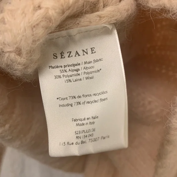Sezane Cream Ribbed Sweater - Picture 5 of 6